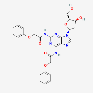 molecular formula C26H26N6O7 B12934679 2'-Deoxy-2-(2-phenoxyacetamido)-N-(phenoxyacetyl)adenosine CAS No. 156549-47-2