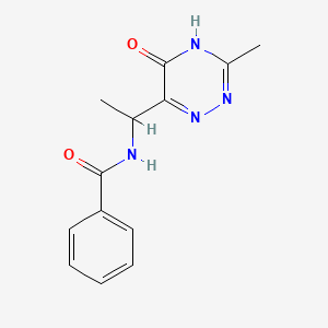 molecular formula C13H14N4O2 B12934699 N-(1-(3-Methyl-5-oxo-2,5-dihydro-1,2,4-triazin-6-yl)ethyl)benzamide CAS No. 90175-99-8