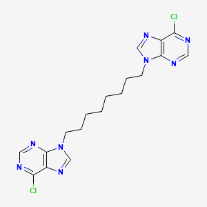 molecular formula C18H20Cl2N8 B12934705 1,8-bis(6-chloro-9H-purin-9-yl)octane CAS No. 139120-35-7