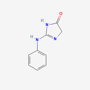 molecular formula C9H9N3O B12934708 2-Anilino-3,5-dihydro-4H-imidazol-4-one CAS No. 56128-54-2