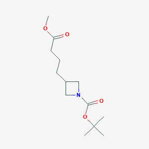 molecular formula C13H23NO4 B12934767 tert-Butyl 3-(4-methoxy-4-oxobutyl)azetidine-1-carboxylate 