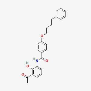 molecular formula C25H25NO4 B1293487 N-(3-acetyl-2-hydroxyphenyl)-4-(4-phenylbutoxy)benzamide CAS No. 136450-06-1