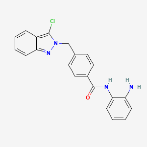 molecular formula C21H17ClN4O B12934922 n-(2-Aminophenyl)-4-((3-chloro-2h-indazol-2-yl)methyl)benzamide CAS No. 920315-20-4