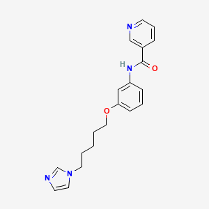 molecular formula C20H22N4O2 B12934992 N-(3-{[5-(1H-Imidazol-1-yl)pentyl]oxy}phenyl)pyridine-3-carboxamide CAS No. 88138-29-8