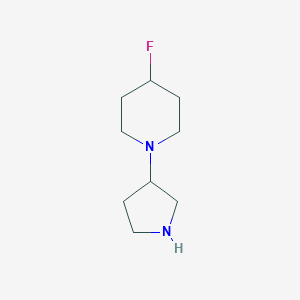 molecular formula C9H17FN2 B12935147 4-Fluoro-1-(pyrrolidin-3-yl)piperidine 