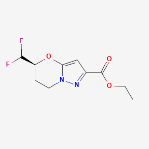 molecular formula C10H12F2N2O3 B12935199 Ethyl (S)-5-(difluoromethyl)-6,7-dihydro-5H-pyrazolo[5,1-b][1,3]oxazine-2-carboxylate 