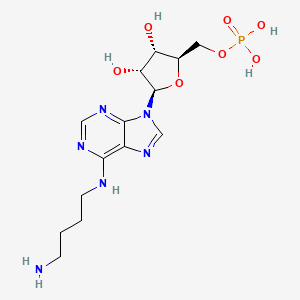 molecular formula C14H23N6O7P B12935225 5'-Adenylic acid, N-(4-aminobutyl)- CAS No. 78261-65-1