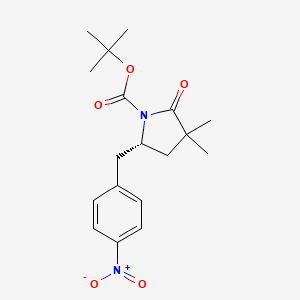 molecular formula C18H24N2O5 B12935248 tert-Butyl (S)-3,3-dimethyl-5-(4-nitrobenzyl)-2-oxopyrrolidine-1-carboxylate 