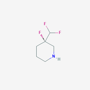 molecular formula C6H10F3N B12935264 (S)-3-(Difluoromethyl)-3-fluoropiperidine 