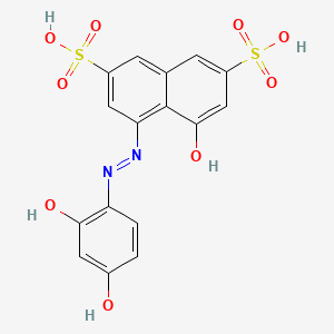 molecular formula C16H12N2O9S2 B1293531 4-((2,4-Dihydroxyphenyl)azo)-5-hydroxynaphthalene-2,7-disulphonic acid CAS No. 3627-01-8