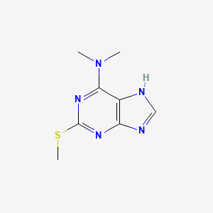 molecular formula C8H11N5S B12935324 Purine, 6-dimethylamino-2-methylthio- CAS No. 1681-11-4