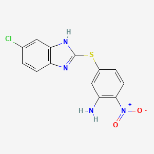 molecular formula C13H9ClN4O2S B12935333 5-[(6-Chloro-1H-benzimidazol-2-yl)sulfanyl]-2-nitroaniline CAS No. 89028-83-1