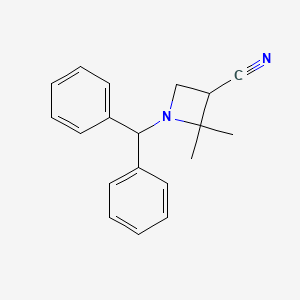 molecular formula C19H20N2 B12935340 1-Benzhydryl-2,2-dimethylazetidine-3-carbonitrile 