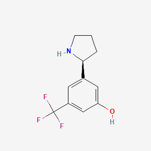 molecular formula C11H12F3NO B12935344 (S)-3-(Pyrrolidin-2-yl)-5-(trifluoromethyl)phenol 