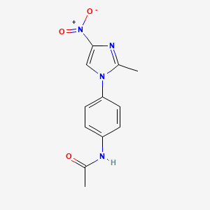 molecular formula C12H12N4O3 B12935392 N-(4-(2-Methyl-4-nitro-1H-imidazol-1-yl)phenyl)acetamide CAS No. 93289-97-5