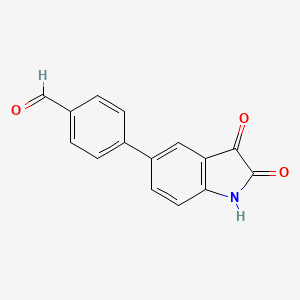 molecular formula C15H9NO3 B12935442 4-(2,3-Dioxoindolin-5-yl)benzaldehyde 