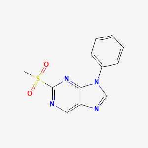 molecular formula C12H10N4O2S B12935533 2-(methylsulfonyl)-9-phenyl-9H-purine CAS No. 118807-52-6