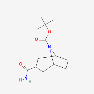 molecular formula C13H22N2O3 B12935547 tert-Butyl 3-carbamoyl-8-azabicyclo[3.2.1]octane-8-carboxylate 