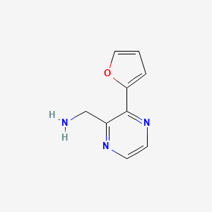 molecular formula C9H9N3O B12935550 (3-(Furan-2-yl)pyrazin-2-yl)methanamine 