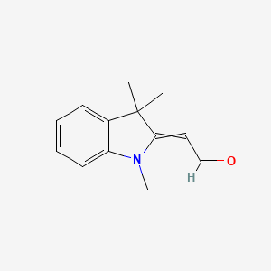 molecular formula C13H15NO B1293558 Acetaldehyde, (1,3-dihydro-1,3,3-trimethyl-2H-indol-2-ylidene)- CAS No. 84-83-3