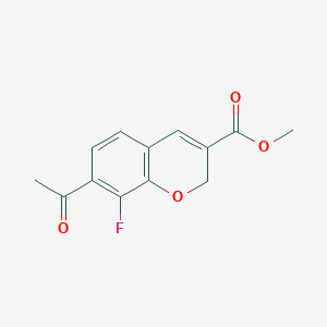 molecular formula C13H11FO4 B12935588 Methyl 7-acetyl-8-fluoro-2H-chromene-3-carboxylate 
