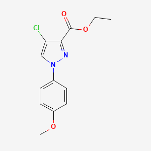 molecular formula C13H13ClN2O3 B12935590 Ethyl 4-chloro-1-(4-methoxyphenyl)-1H-pyrazole-3-carboxylate 
