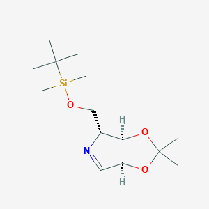 molecular formula C14H27NO3Si B129356 4H-1,3-Dioxolo[4,5-c]pyrrole, 4-[[[(1,1-dimethylethyl)dimethylsilyl]oxy]methyl]-3a,6a-dihydro-2,2-dimethyl-, (3aR,4R,6aS)- CAS No. 153172-33-9