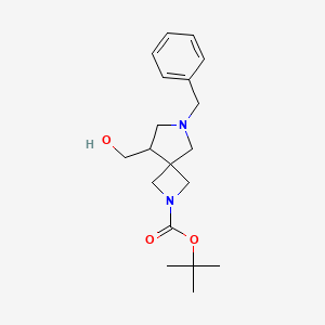 molecular formula C19H28N2O3 B12935622 tert-Butyl 6-benzyl-8-(hydroxymethyl)-2,6-diazaspiro[3.4]octane-2-carboxylate 