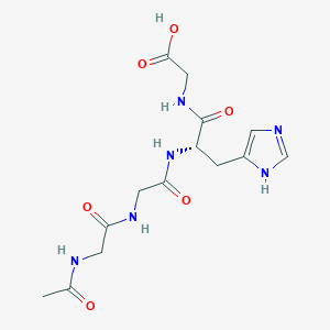 molecular formula C14H20N6O6 B12935645 N-Acetylglycylglycyl-L-histidylglycine CAS No. 7451-77-6