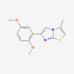 molecular formula C14H14N2O2S B12935650 Imidazo[2,1-b]thiazole, 6-(2,5-dimethoxyphenyl)-3-methyl- CAS No. 100849-94-3