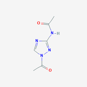 molecular formula C6H8N4O2 B12935664 N-(1-acetyl-1,2,4-triazol-3-yl)acetamide CAS No. 5313-73-5