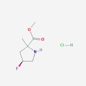 molecular formula C7H13ClFNO2 B12935674 Methyl (4S)-4-fluoro-2-methylpyrrolidine-2-carboxylate hydrochloride 
