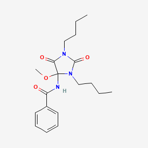 molecular formula C19H27N3O4 B12935730 N-(1,3-Dibutyl-4-methoxy-2,5-dioxoimidazolidin-4-yl)benzamide CAS No. 88457-34-5