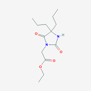 molecular formula C13H22N2O4 B12935805 Ethyl 2-(2,5-dioxo-4,4-dipropylimidazolidin-1-yl)acetate CAS No. 730-94-9