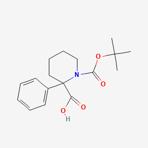 molecular formula C17H23NO4 B12935852 1-(tert-Butoxycarbonyl)-2-phenylpiperidine-2-carboxylic acid 