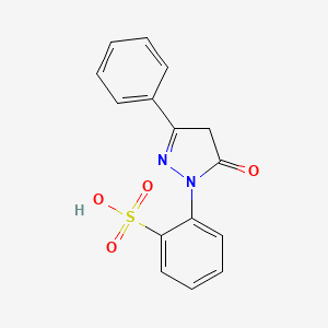 molecular formula C15H12N2O4S B1293588 2-(4,5-Dihydro-5-oxo-3-phenyl-1H-pyrazol-1-yl)benzenesulphonic acid CAS No. 5855-68-5