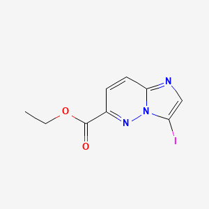 molecular formula C9H8IN3O2 B12935913 Ethyl 3-iodoimidazo[1,2-b]pyridazine-6-carboxylate 