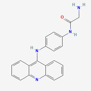 molecular formula C21H18N4O B12935916 Acetamide, N-[4-(9-acridinylamino)phenyl]-2-amino- CAS No. 83209-86-3