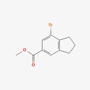 molecular formula C11H11BrO2 B12935928 Methyl 7-bromo-2,3-dihydro-1H-indene-5-carboxylate 