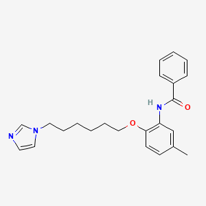 molecular formula C23H27N3O2 B12936017 N-(2-((6-(1H-Imidazol-1-yl)hexyl)oxy)-5-methylphenyl)benzamide CAS No. 88138-22-1