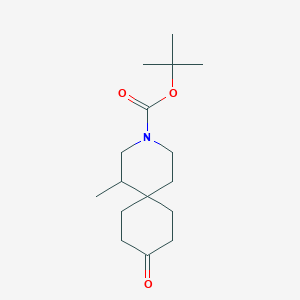 molecular formula C16H27NO3 B12936048 tert-Butyl 1-methyl-9-oxo-3-azaspiro[5.5]undecane-3-carboxylate 