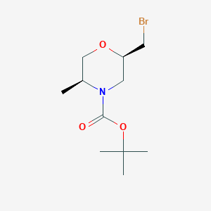 molecular formula C11H20BrNO3 B12936073 tert-Butyl (2R,5S)-2-(bromomethyl)-5-methylmorpholine-4-carboxylate 
