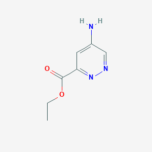 molecular formula C7H9N3O2 B12936100 Ethyl 5-aminopyridazine-3-carboxylate CAS No. 916056-74-1