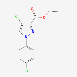 molecular formula C12H10Cl2N2O2 B12936122 Ethyl 4-chloro-1-(4-chlorophenyl)-1H-pyrazole-3-carboxylate 