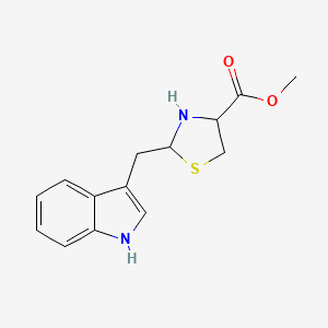 molecular formula C14H16N2O2S B12936123 Methyl 2-[(1H-indol-3-yl)methyl]-1,3-thiazolidine-4-carboxylate CAS No. 139062-36-5