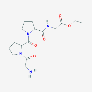 molecular formula C16H26N4O5 B12936131 Ethyl 2-(1-(1-(2-aminoacetyl)pyrrolidine-2-carbonyl)pyrrolidine-2-carboxamido)acetate 