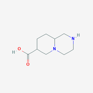 molecular formula C9H16N2O2 B12936172 Octahydro-pyrido[1,2-a]pyrazine-7-carboxylic acid 
