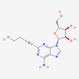 molecular formula C14H17N5O5 B12936193 Adenosine, 2-(4-hydroxy-1-butynyl)- CAS No. 99044-58-3
