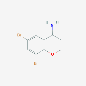 molecular formula C9H9Br2NO B12936207 6,8-Dibromochroman-4-amine 