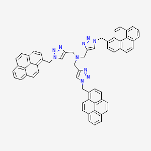 molecular formula C60H42N10 B12936270 Tris((1-(pyren-1-ylmethyl)-1H-1,2,3-triazol-4-yl)methyl)amine 
